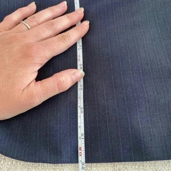 Corneliani Men's Pinstripe Virgin Wool Navy Blue Blazer Jacket Size EU 50 /US 40 - Picture 12 of 13